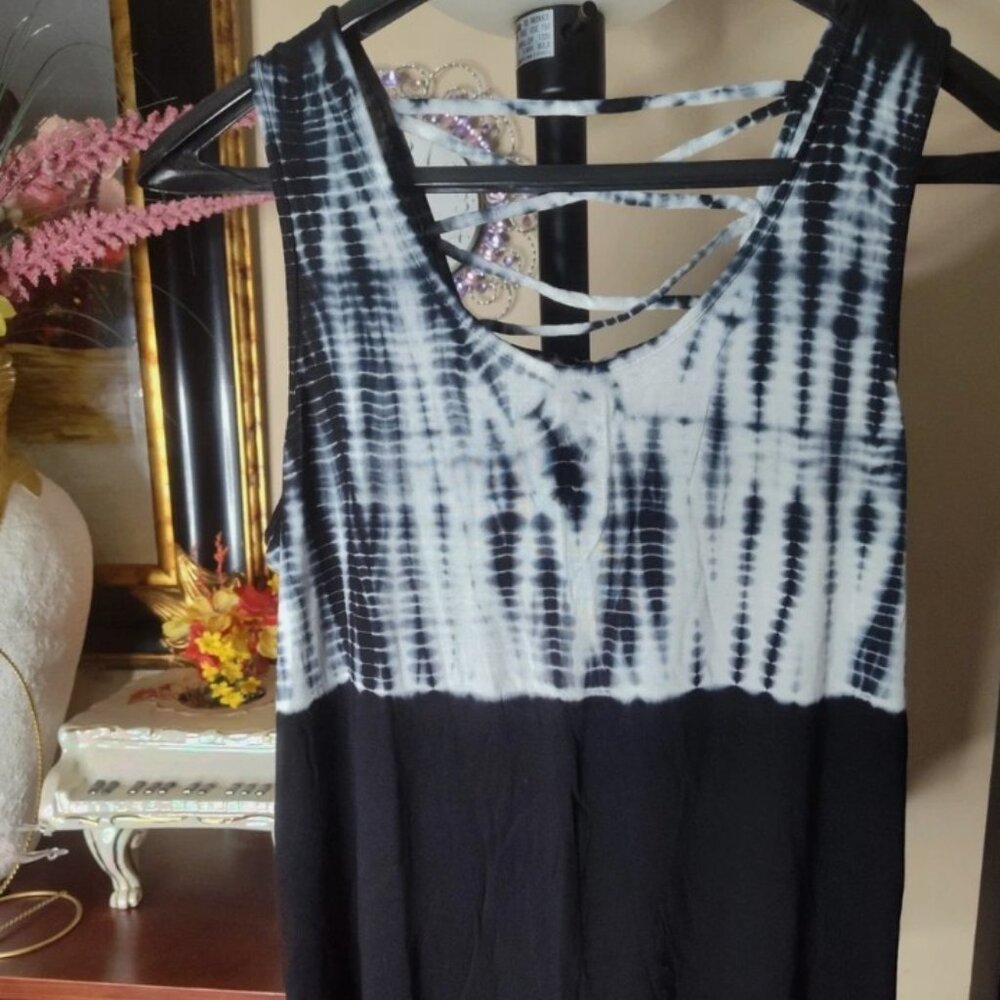 Anna Tie Dye Top Black White Size Small (A2-50-10)
